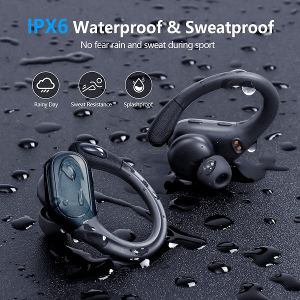 MGS A1 Bluetooth 5.3 Earphones True Wireless Headphones with Mic Button Control Noise Reduction Earhooks Waterproof Headset for Sports